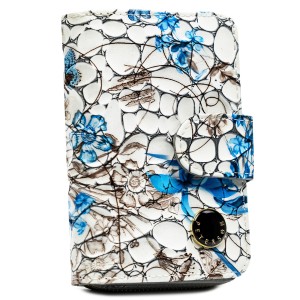 Pojemny, białoniebieski portfel damski ze skóry naturalnej z systemem RFID - Peterson