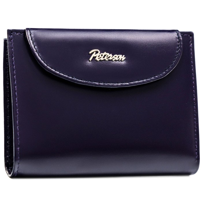 Mały, skórzany portfel damski w fioletowym kolorze - Peterson
