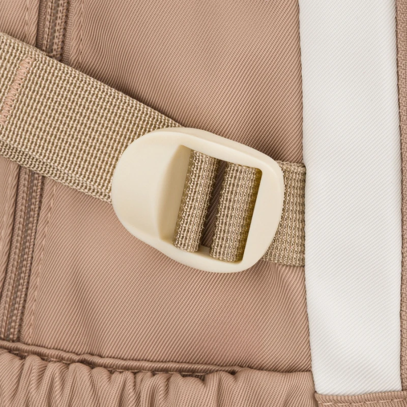 Młodzieżowy plecak szkolny z poliestru w beżowo-różowym kolorze z przegrodą na laptopa - Peterson