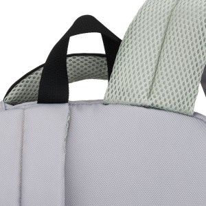 Białoczarny plecak szkolny z poliestru z poręczną dodatkową saszetką - Peterson