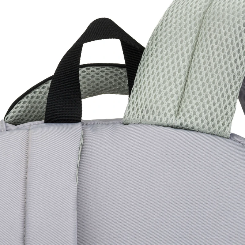 Białoczarny plecak szkolny z poliestru z poręczną dodatkową saszetką - Peterson