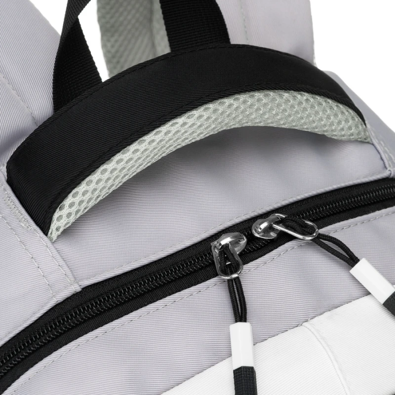Białoczarny plecak szkolny z poliestru z poręczną dodatkową saszetką - Peterson