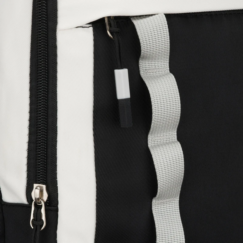 Białoczarny plecak szkolny z poliestru z poręczną dodatkową saszetką - Peterson