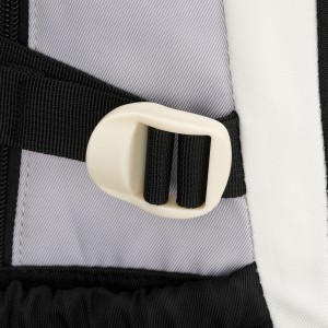 Białoczarny plecak szkolny z poliestru z poręczną dodatkową saszetką - Peterson