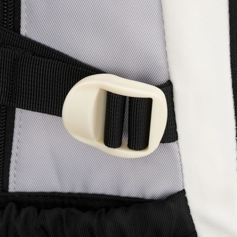 Białoczarny plecak szkolny z poliestru z poręczną dodatkową saszetką - Peterson