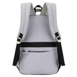 Białoczarny plecak szkolny z poliestru z poręczną dodatkową saszetką - Peterson