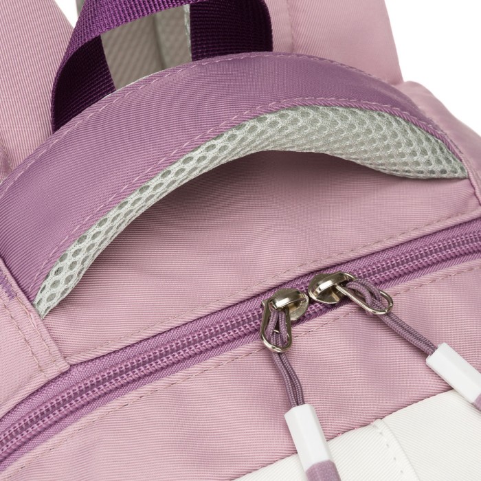 Miękki plecak szkolny z poliestru w białofioletowym kolorze, zawieszony na regulowanych szelkach - Peterson