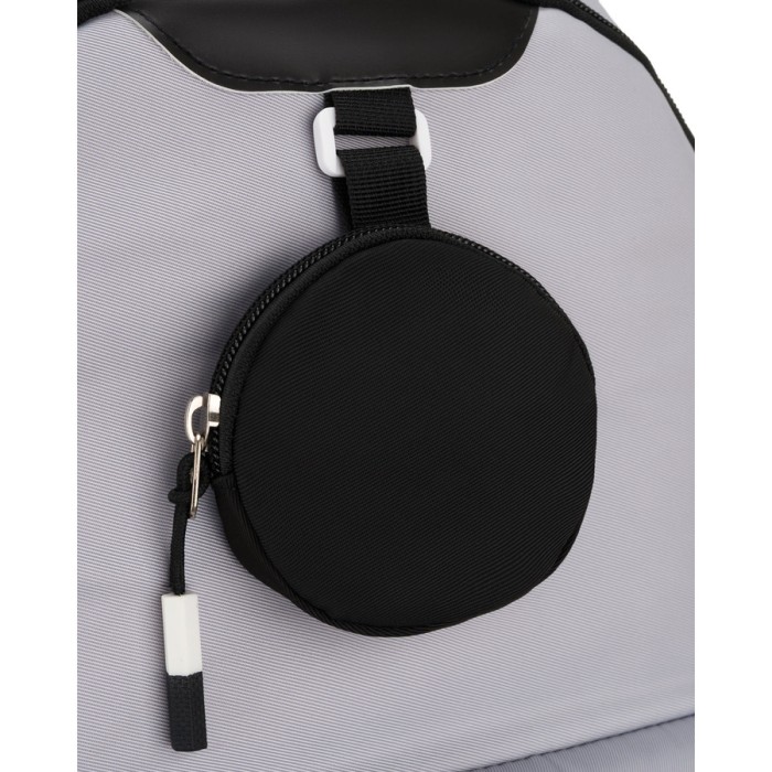 Szaro-czarny plecak szkolny z poliestru z dodatkową saszetką - Peterson