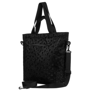 Wygodny shopper damski z poliestru w czarnym kolorze - Rovicky