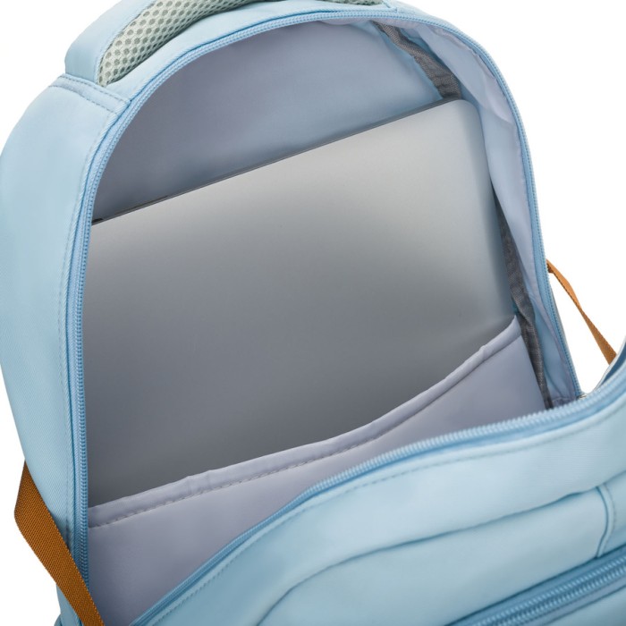Plecak szkolny z poliestru w błękitnym kolorze zawieszony na regulowanych szelkach - Peterson
