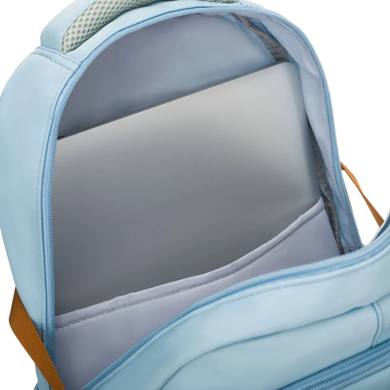 Plecak szkolny z poliestru w błękitnym kolorze zawieszony na regulowanych szelkach - Peterson