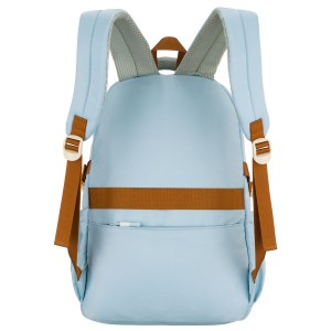 Plecak szkolny z poliestru w błękitnym kolorze zawieszony na regulowanych szelkach - Peterson