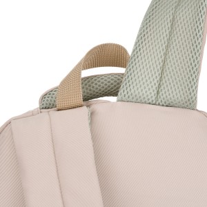 Beżowy, modny plecak szkolny z poliestru zawieszony na regulowanych szelkach - Peterson