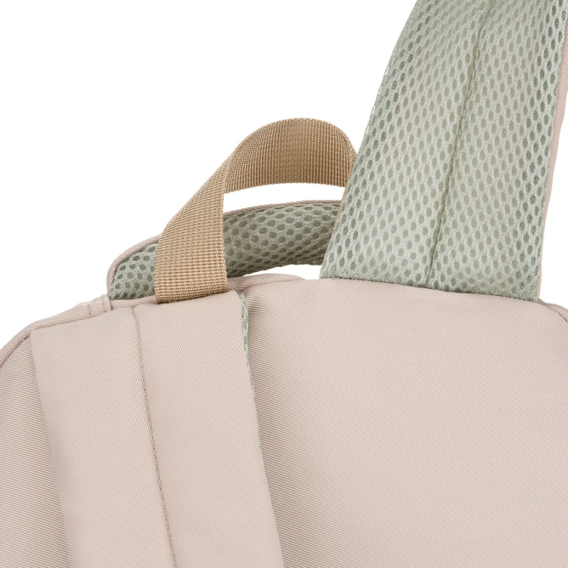 Beżowy, modny plecak szkolny z poliestru zawieszony na regulowanych szelkach - Peterson