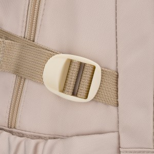 Beżowy, modny plecak szkolny z poliestru zawieszony na regulowanych szelkach - Peterson