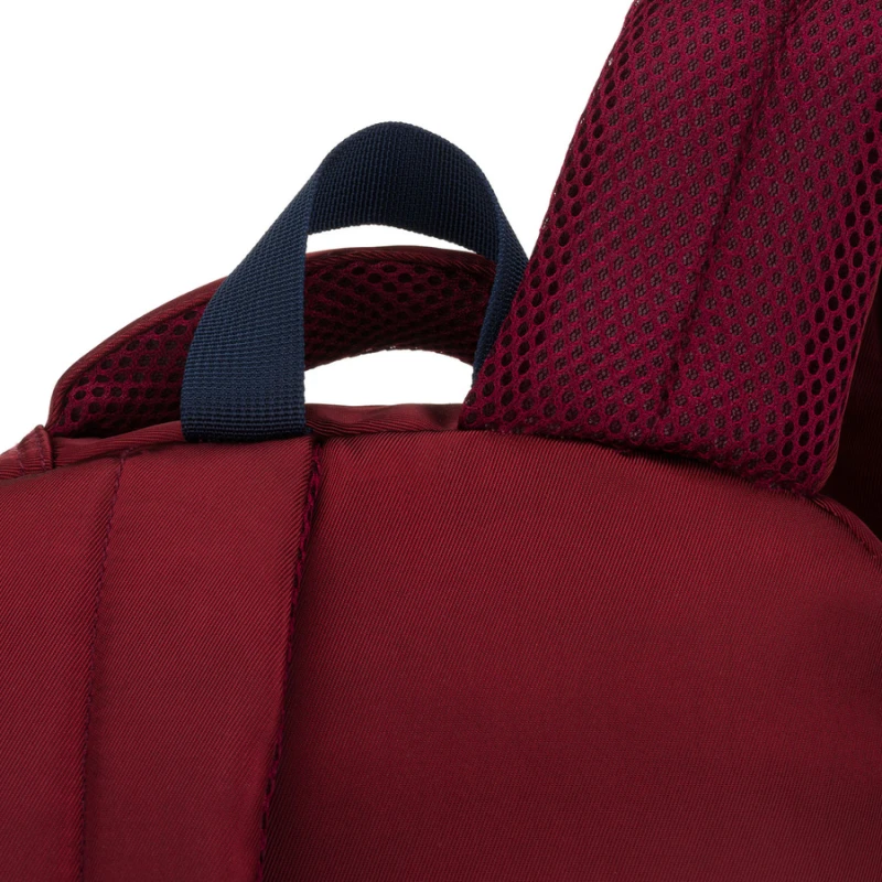 Bordowy plecak szkolny z poliestru wyposażony w boczne pasy kompresyjne - Peterson