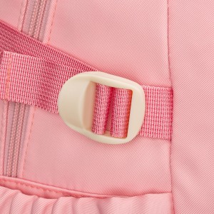 Modny plecak szkolny z poliestru w różowym kolorze, zawieszony na regulowanych szelkach - Peterson