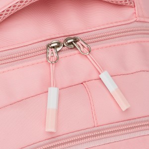 Modny plecak szkolny z poliestru w różowym kolorze, zawieszony na regulowanych szelkach - Peterson