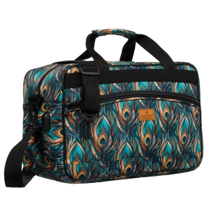 Torba podróżna z wytrzymałego poliestru z roślinnym wzorem wyposażona w dopinany pasek - Rovicky