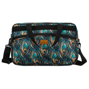 Torba podróżna z wytrzymałego poliestru z roślinnym wzorem wyposażona w dopinany pasek - Rovicky