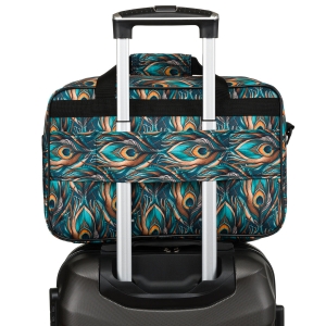 Torba podróżna z wytrzymałego poliestru z roślinnym wzorem wyposażona w dopinany pasek - Rovicky