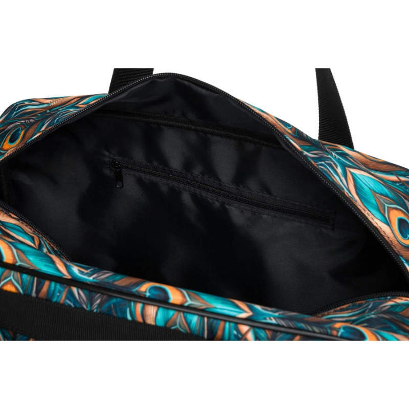 Torba podróżna z wytrzymałego poliestru z roślinnym wzorem wyposażona w dopinany pasek - Rovicky