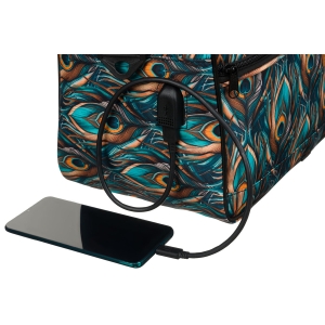 Torba podróżna z wytrzymałego poliestru z roślinnym wzorem wyposażona w dopinany pasek - Rovicky