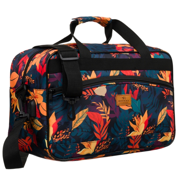 Wielokolorowa, lekka torba podróżna z wytrzymałego poliestru z portem USB - Rovicky