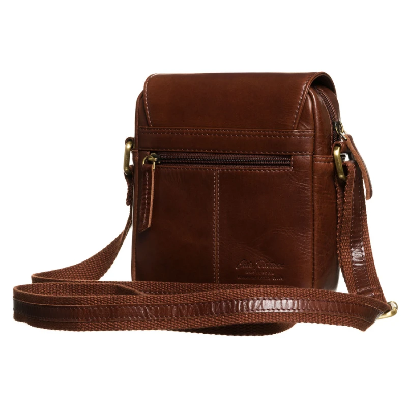 Skórzana, brązowa torba męska na ramię - Peterson