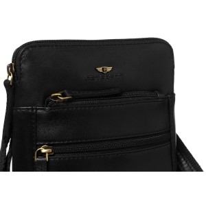 Elegancka listonoszka męska ze skóry naturalnej w czarnym kolorze zamykana suwakiem - Peterson