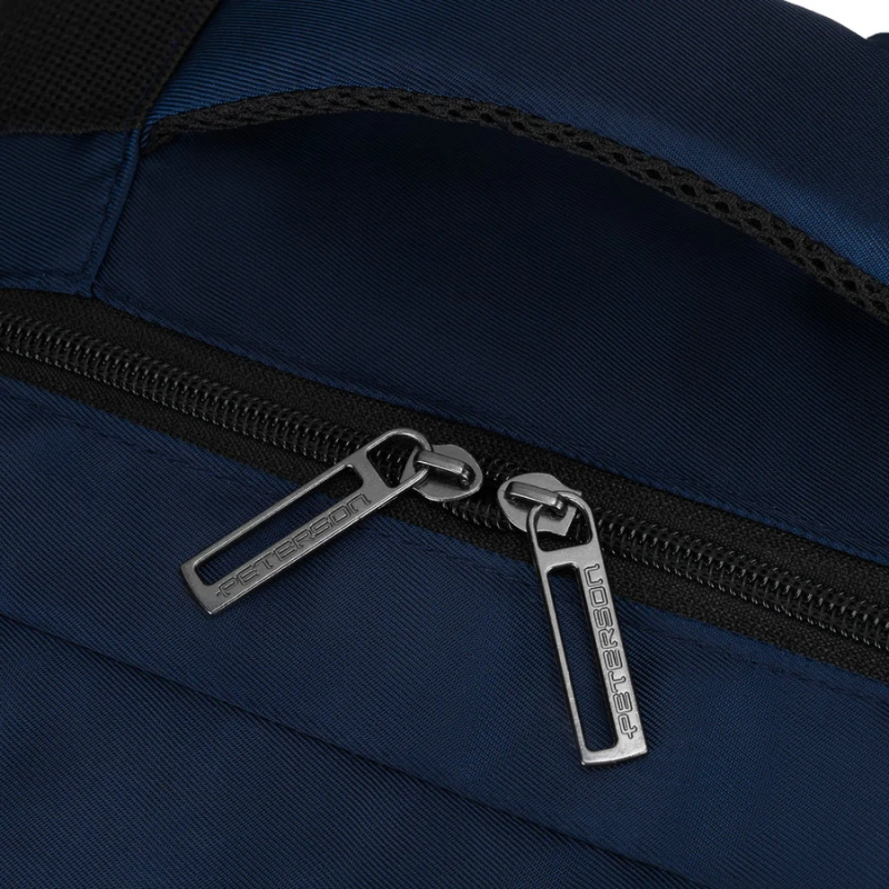 Plecak podróżny w granatowym kolorze, dwukomorowy i zamykany suwakiem - Peterson