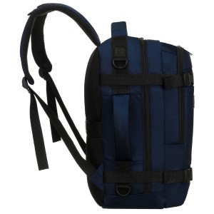 Plecak podróżny w granatowym kolorze, dwukomorowy i zamykany suwakiem - Peterson