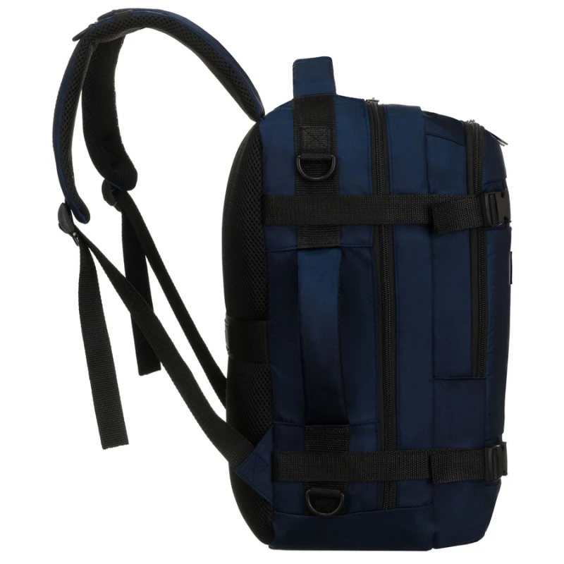 Plecak podróżny w granatowym kolorze, dwukomorowy i zamykany suwakiem - Peterson