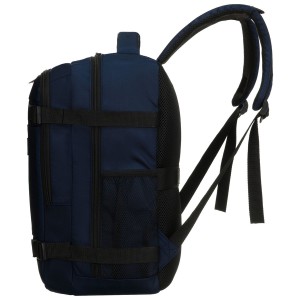 Plecak podróżny w granatowym kolorze, dwukomorowy i zamykany suwakiem - Peterson