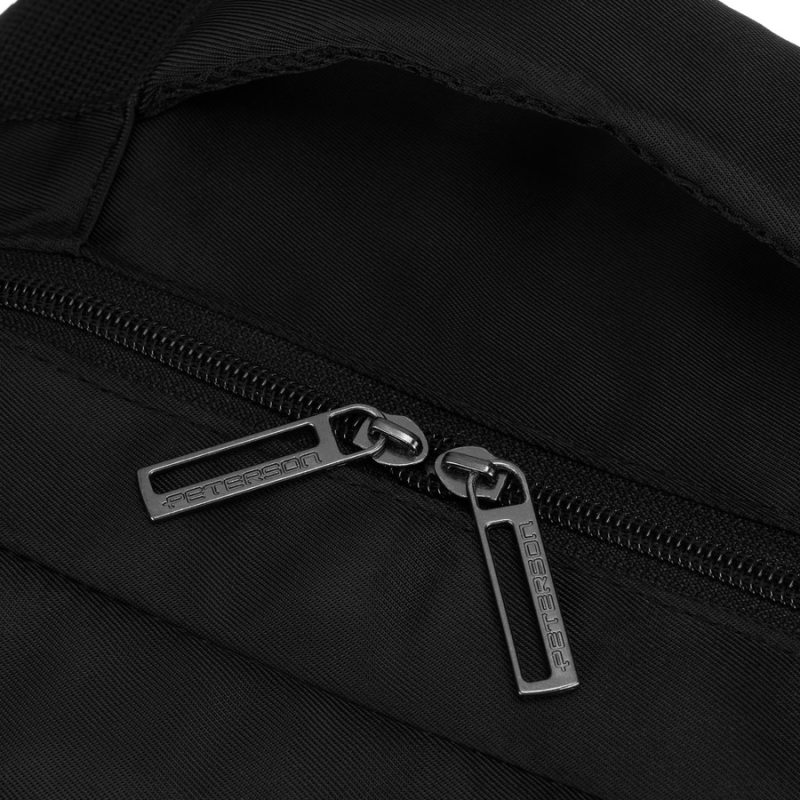 Czarny plecak podróżny z poliestru idealny na bagaż podręczny - Peterson