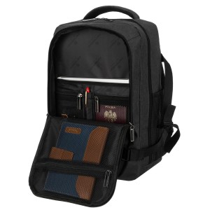 Pojemny, podróżny i czarny plecak z poliestru idealny na bagaż podręczny - Peterson