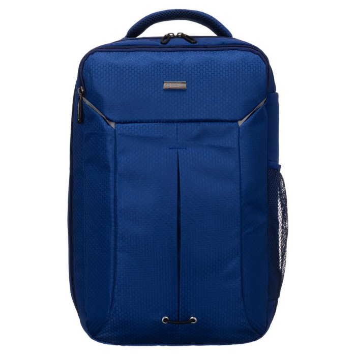 Granatowy plecak z poliestru wyposażony w oddychające szelki - Peterson