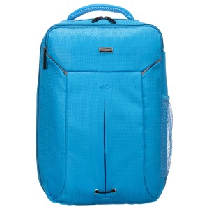 Podróżny plecak z poliestru w niebieskim kolorze wyposażony w oddychające szelki - Peterson