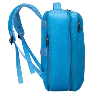 Podróżny plecak z poliestru w niebieskim kolorze wyposażony w oddychające szelki - Peterson