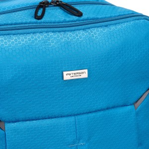 Podróżny plecak z poliestru w niebieskim kolorze wyposażony w oddychające szelki - Peterson