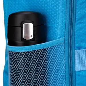 Podróżny plecak z poliestru w niebieskim kolorze wyposażony w oddychające szelki - Peterson