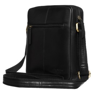 Listonoszka męska ze skóry naturalnej w czarnym kolorze, zamykana suwakiem i na magnes - Peterson