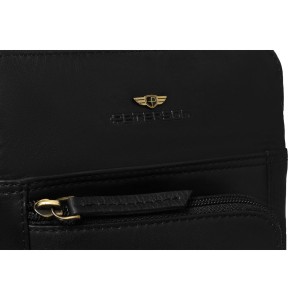 Męska listonoszka ze skóry naturalnej w czarnym kolorze, jednokomorowa i zamykana suwakiem - Peterson