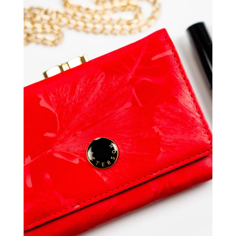 Elegancki, czerwony portfel damski ze skóry naturalnej i ekologicznej - Peterson