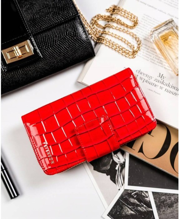 Zestaw prezentowy premium z modnym portfelem we wzór skóry krokodyla - Peterson