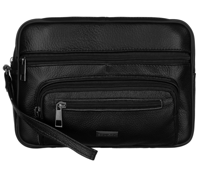 Skórzana saszetka Rovicky w użyciu – męska elegancka saszetka do ręki