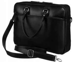 „Torba na laptopa Peterson czarna – widok tylny z tylną kieszenią”