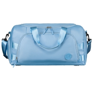 Weekendowa torba podróżna w błękitnym kolorze z uchwytem na walizkę - Peterson