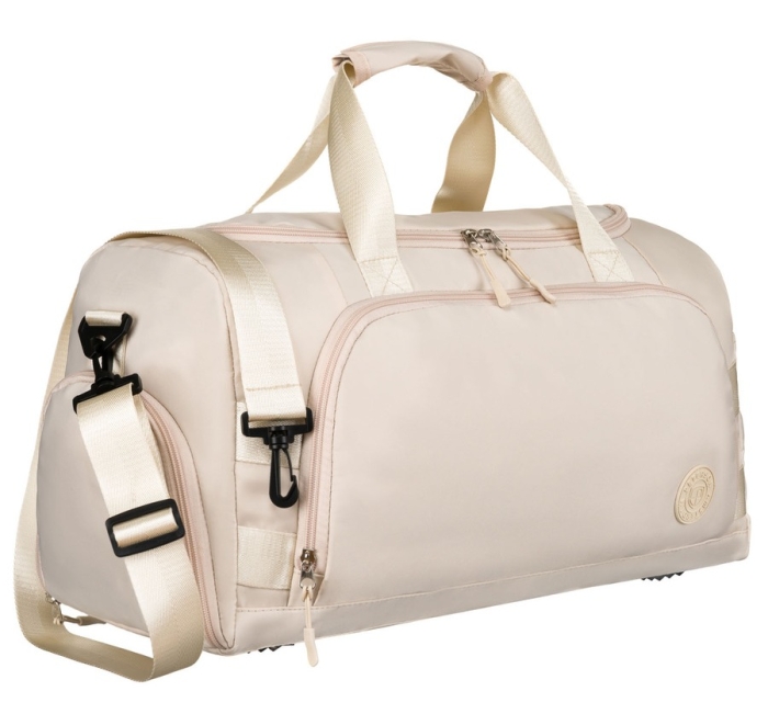 "Beżowa torba podróżna lub na siłownię wykonana z poliestru - Peterson"