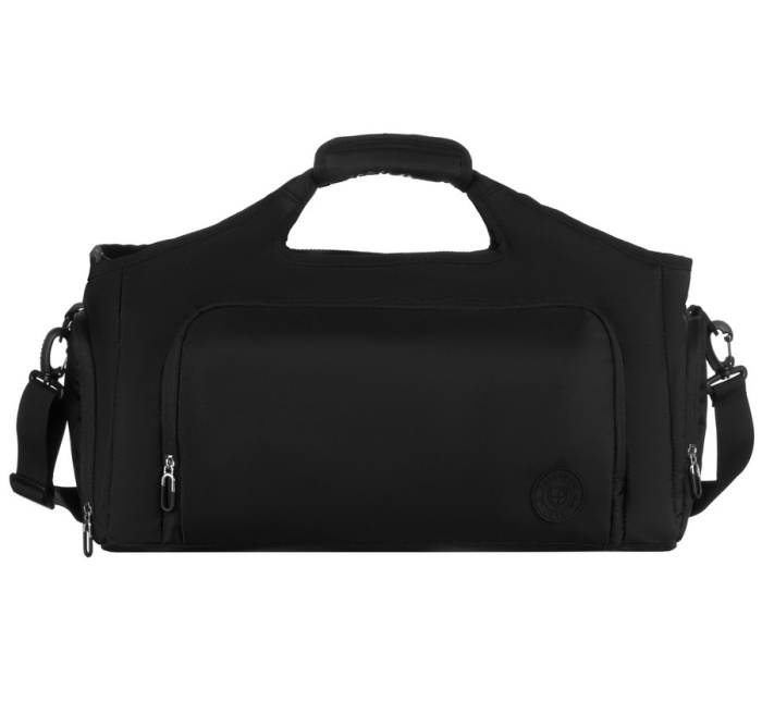 Czarna sportowa torba podróżna Peterson – widok z przodu